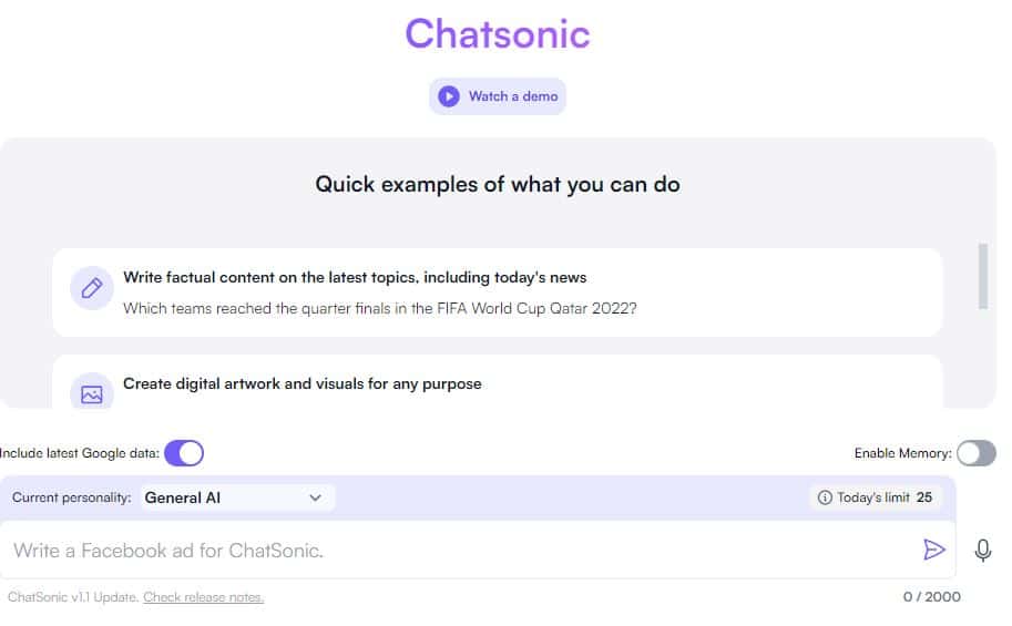 chatsonic written content