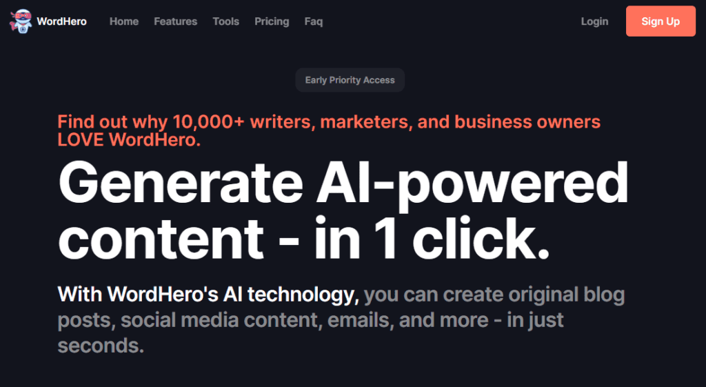 wordhero ai writing tool