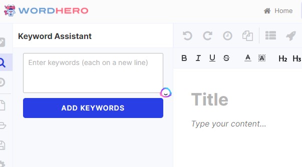 wordhero keyword assistant