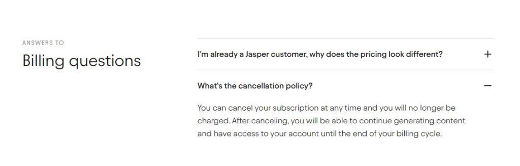 jasper ai cancellation policy