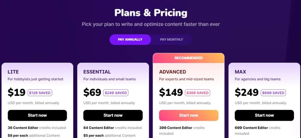 surfer seo new pricing plans